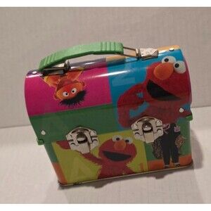 Sesame Street Bert Elmo Cookie Monster Snack Mini Lunch Box Collectible Tin 2002